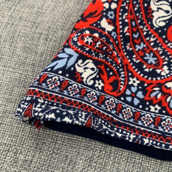 Altar'd State Boho Blouse Asymmetrical Sleeveless Top Paisley Print Tassel Front - Picture 5 of 14